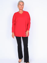 Knitted v-neck blouse Plus Size
